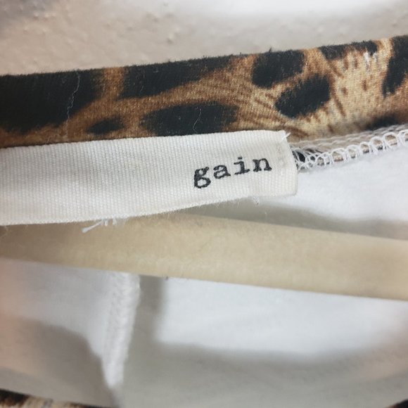 *10/$10* Gain Women's Leopard Sleeve Tee Medium - Picture 2 of 4